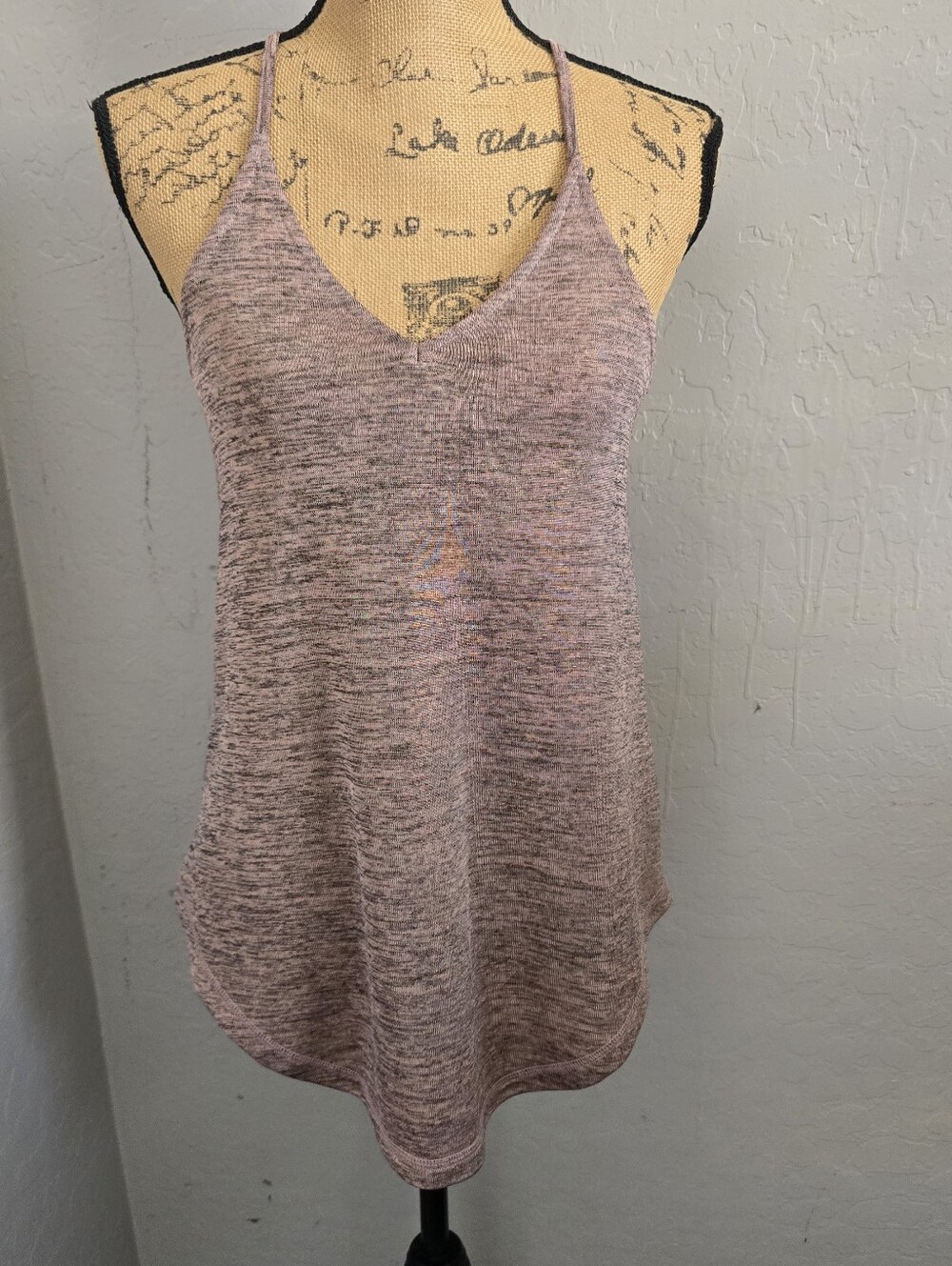 Philosophy pink & black shimmer racerback swing tank sz XS